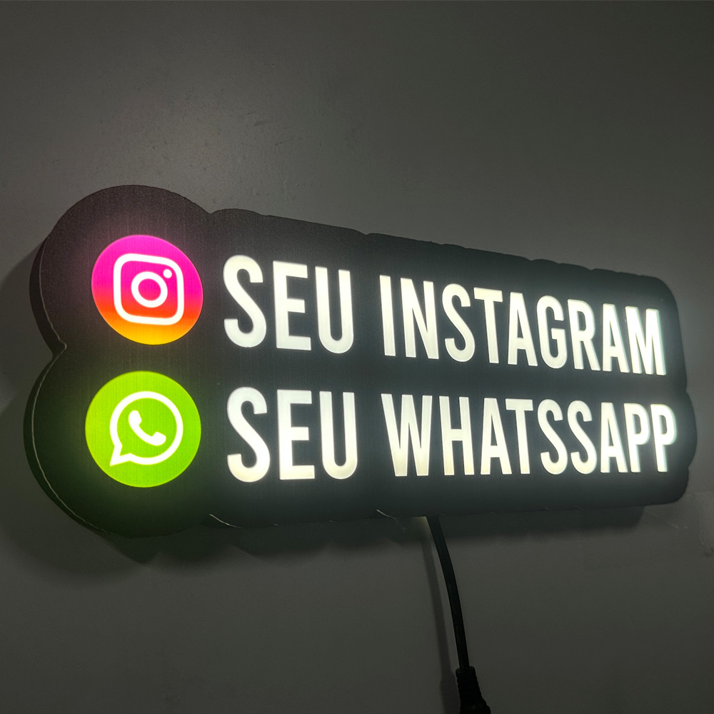 Letreiro Luminoso Personalizado Seu Instagram e Whatsapp