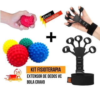 Kit Flexor de dedos + Bola Cravo para Fisioterapia Exercício para Mãos