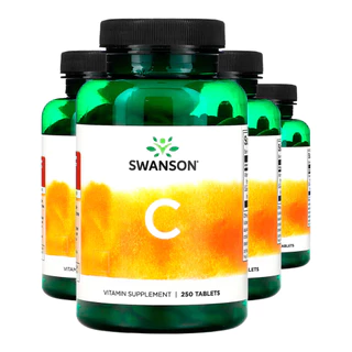 Kit 4x Vitamina C tamponada 500 mg Swanson 250 Tabs Importado /Made in Usa