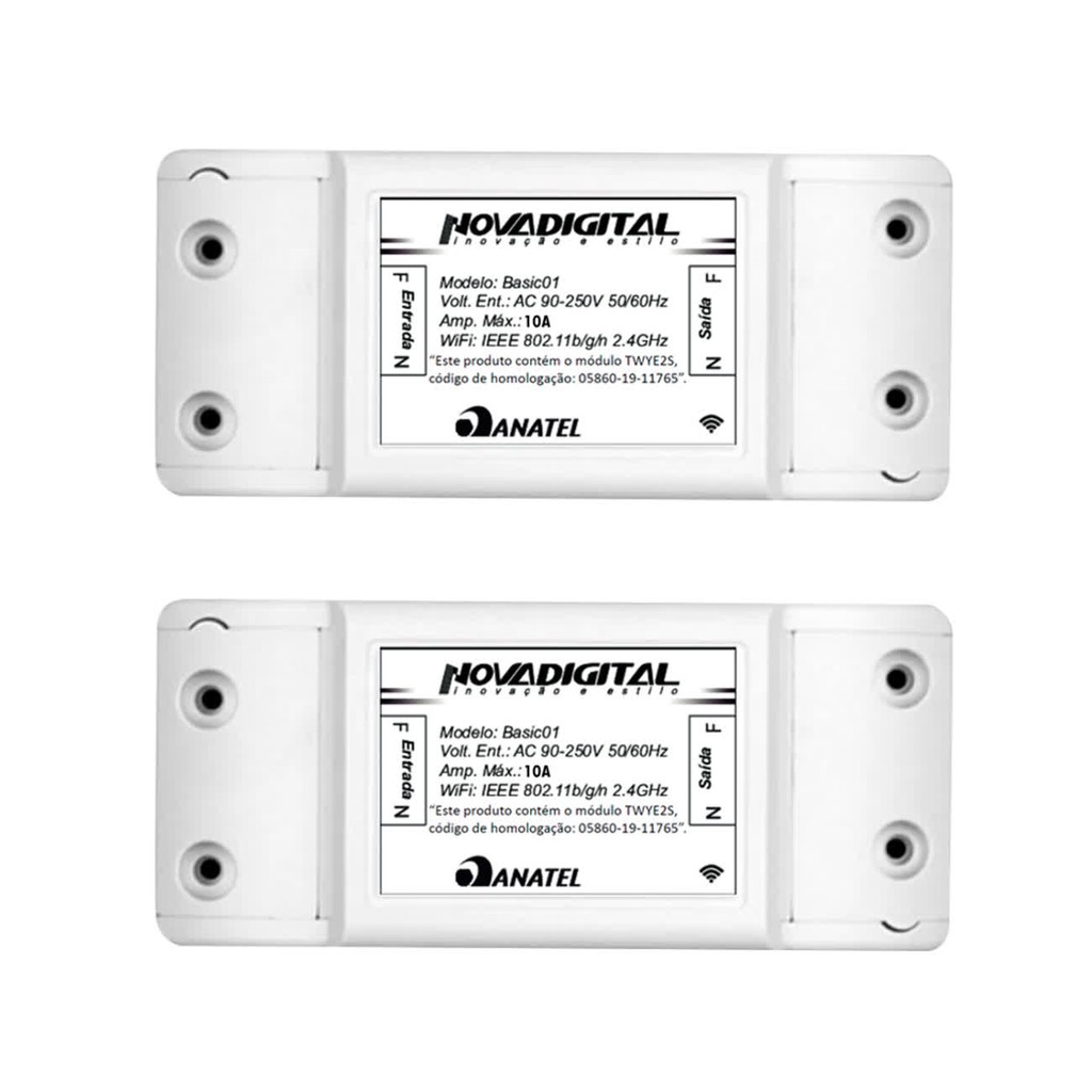 Kit 2 Módulo Interruptor BASIC- MS101 NovaDigital