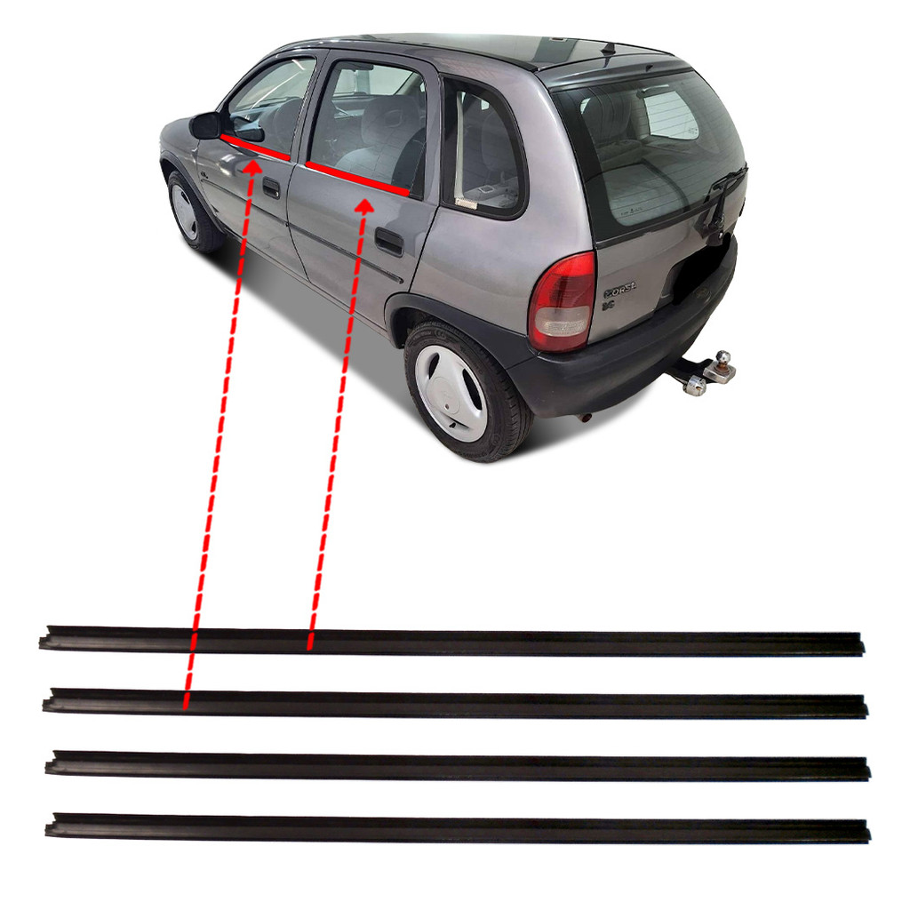 Kit 4 Pestanas Externas Corsa Hatch 1995 a 2002 Borrachauto
