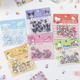100 mini adesivos transparentes PET Pode Molhar Personagens da Sanrio