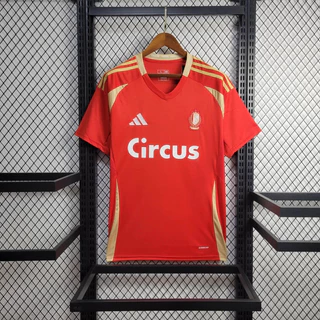 2024/25 Nova Camisa De Futebol Masculina Padrão Liege Home S-XXL Camiseta Vermelha