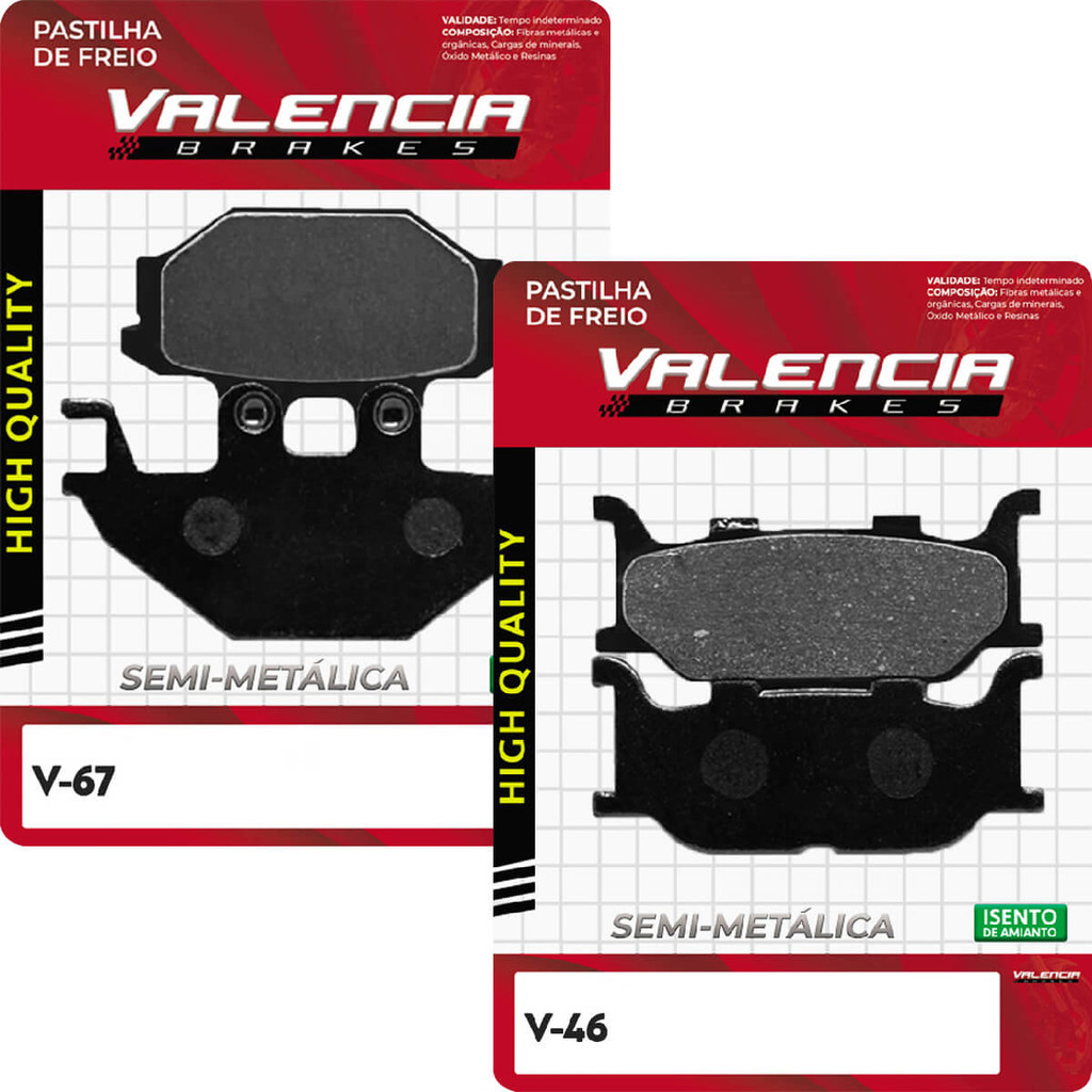 Jogo Pastilha Freio Dianteiro + Traseiro Nh190 Valencia Brakes