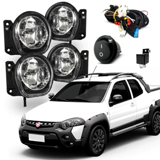 Kit Farol Auxiliar Milha Strada Adventure 2004 2005 2006 2007 S/Moldura Botao Tic Tac
