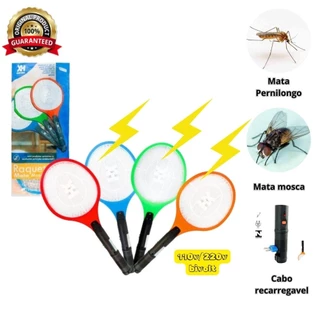 Raquete Eletrica recarregável bivolt Para Matar Mosquitos Pernilongos Moscas muriçocas e insetos