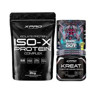Kit Iso-X 2kg - XPro + XTreme Pré-Workout 300g + Kreat Creatine Monohydrate 300g em Oferta na Shopee