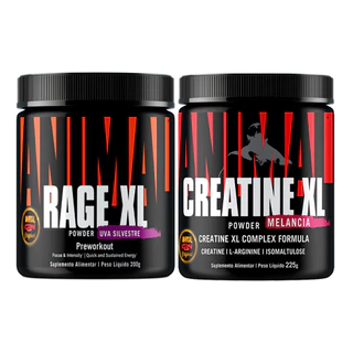 Kit Pré Treino Animal Rage XL 221g + Creatina Animal XL 225g - Universal Nutrition em Oferta na Shopee