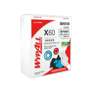 Pano Multiuso X60 Branco com 50 Panos 28,4x34,4cm Wypall em Oferta na Shopee