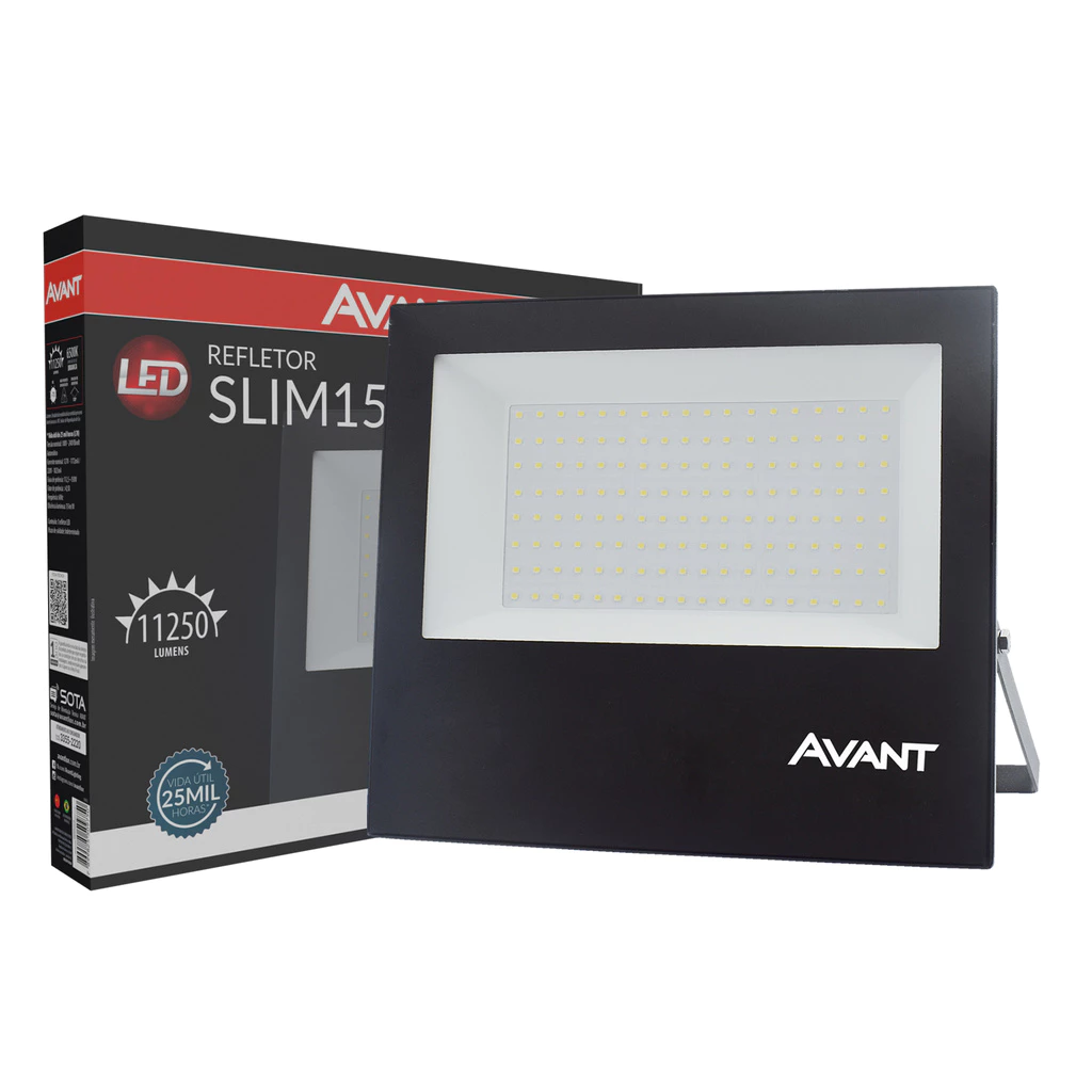 Refletor Led Slim 200w 15000lm 3000k Bivolt Ip65 Avant