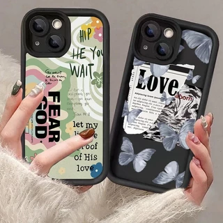 Verde Fresco Arte Padrão Caso De Telefone Para iPhone 16 Pro Max 11 12 13 14 15 XR X XS 14 15 16 7 8 Plus SE2 Mini Capa Macia À Prova De Choque