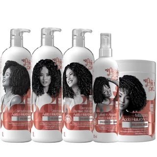 Kit Soul Power Pro Acido Hialuronico Linha Completa 5 Produtos C/ Leave In Ultra Hidratação Vegano