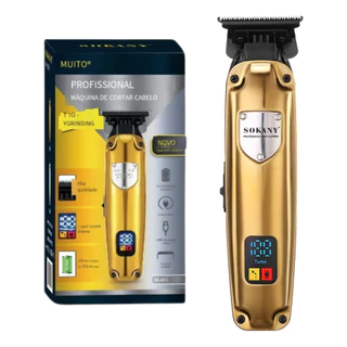 Máquina De Cortar Cabelo Sem Fio Sokany Cor Dourado