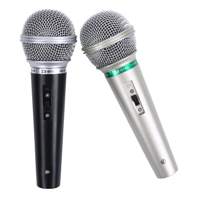 Kit 2 Microfones Profissional Com Fio 3m  Dinâmico