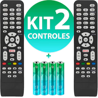 Kit Controle Remoto Compatível Com Tv Aoc Smart Led Le43 Lcd Botão Netflix