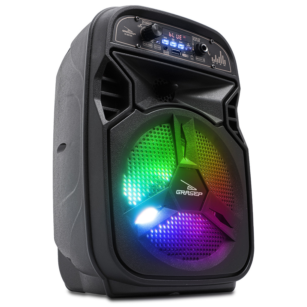 Caixa De Som Bluetooth  Portátil LED RGB USB Cartão SD Radio Fm Hi-Fi TWS 8W RMS