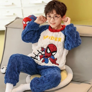 - Pijama Masculino De Inverno Infantil Menino Flanela Grossa Manga Comprida Quente 2 Peças Terno Do Miúdo 3-1 em Oferta na Shopee