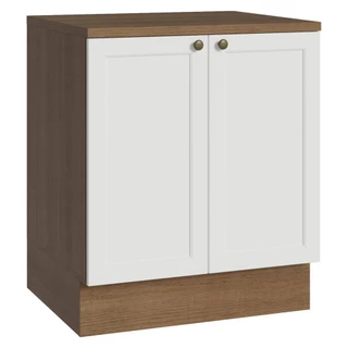 Balcão de Cozinha 70 cm 2 Portas Rustic/Branco Vik Madesa em Oferta na Shopee
