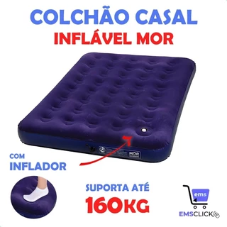 Colchão Inflável Casal com inflador Acoplado Multiuso - Mor