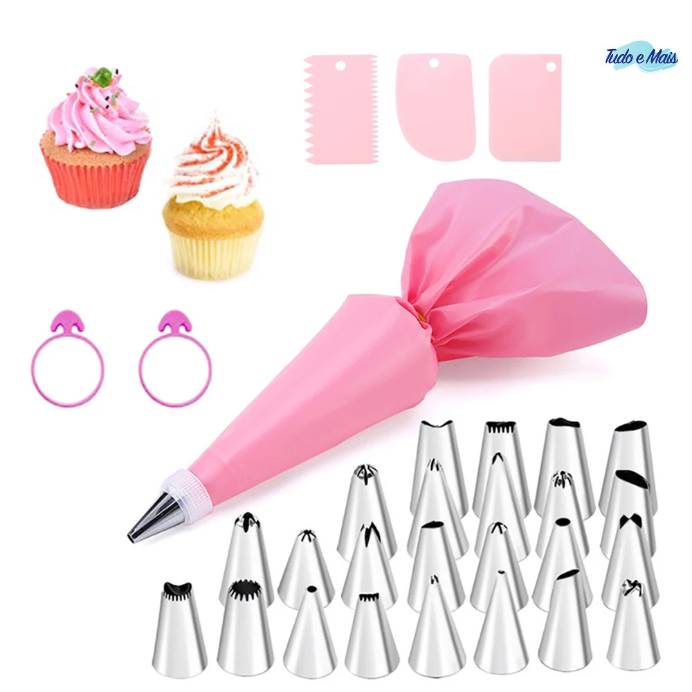 Kit Confeiteiro 24 Peças - Sacos Reutilizáveis Premium e Bic