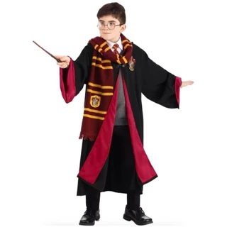 Capa Manto Harry Potter C/ Capuz E Cachecol Fantasia Cosplay