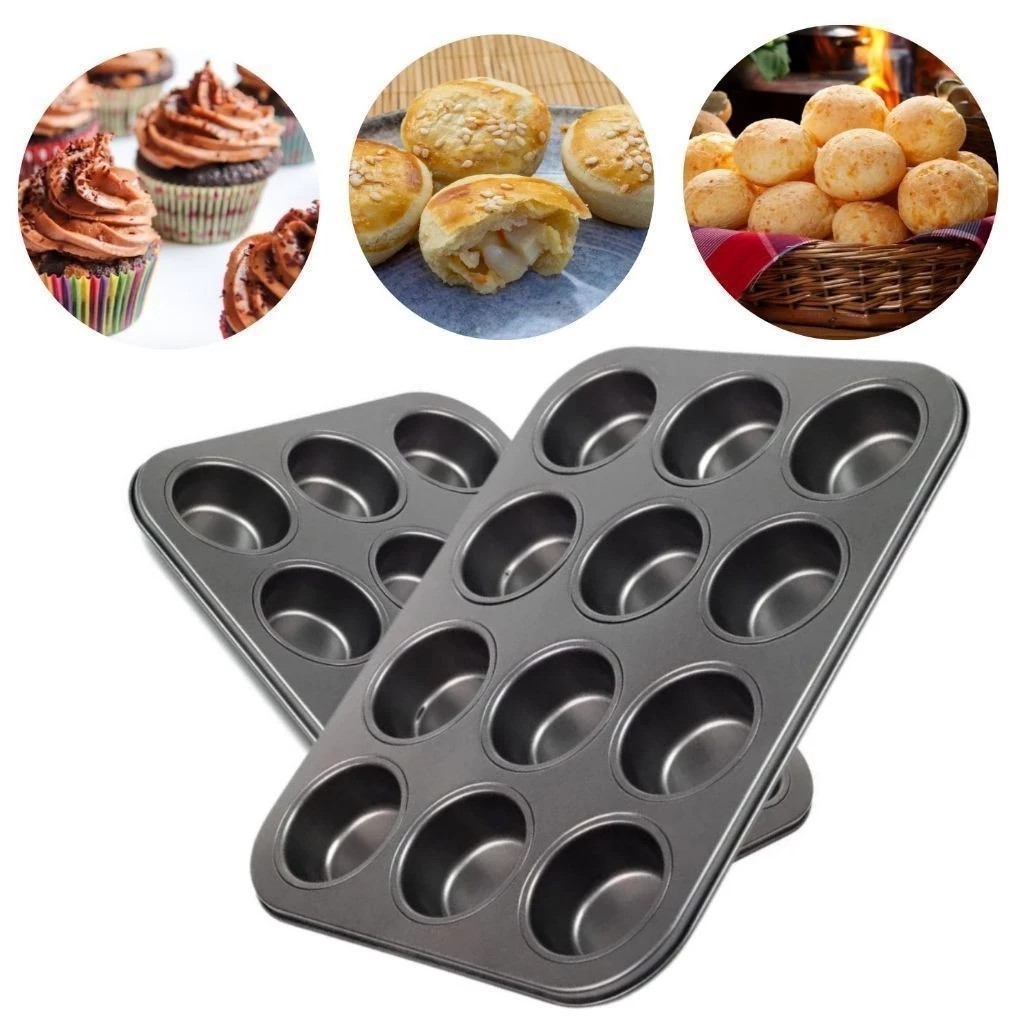 Forma assadeira cupcake empada antiaderente não gruda grande