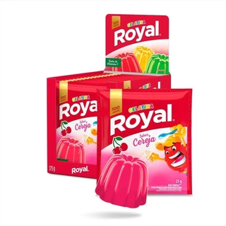Gelatina em Pó Royal Cereja 25g Display com 15 Unidades em Oferta na Shopee