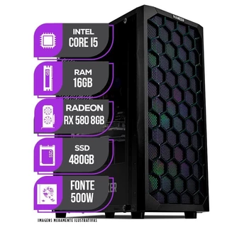 PC Gamer Mancer, Intel i5, RX 580 8GB, 16GB DE RAM, SSD 480GB, Fonte 500W 80 Plus