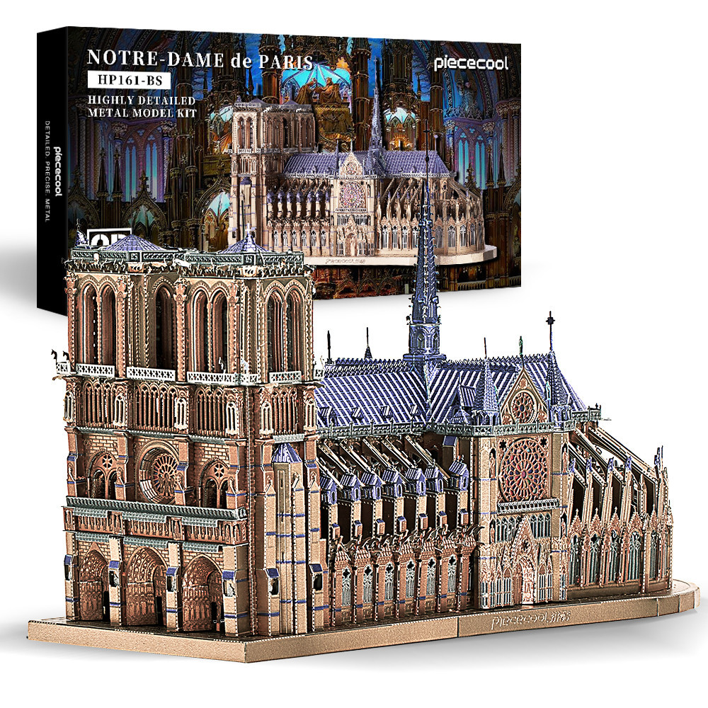 Piececool 3D Metal Puzzles Jigsaw , Catedral Notre Dame Paris DIY Kits De Construção De Modelos Brinquedos Para Adultos Presentes De Aniversário