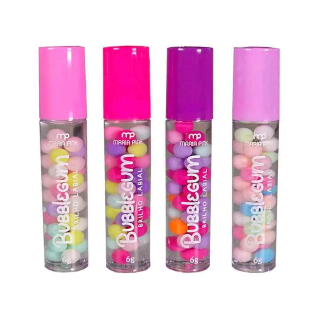 Brilho Labial Infantil BubbleGum Maria Pink 6 ml | Shopee Brasil