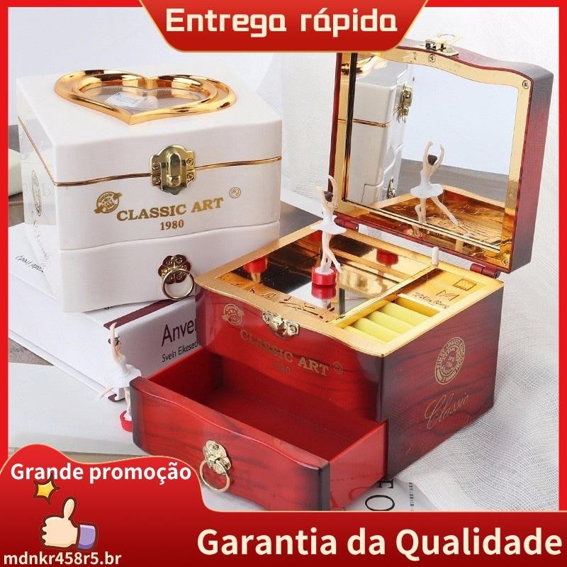 Bailarina Dançarina Clássica Rotativa Caixa De Música Piano Relógio Jóias Plástica Meninas Manivela Mecanismo De Natal mdnkr458r5 . br