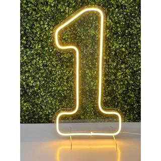Painel Led Neon Numeros 0 a 9 P/Decoração Festa Branco Quente