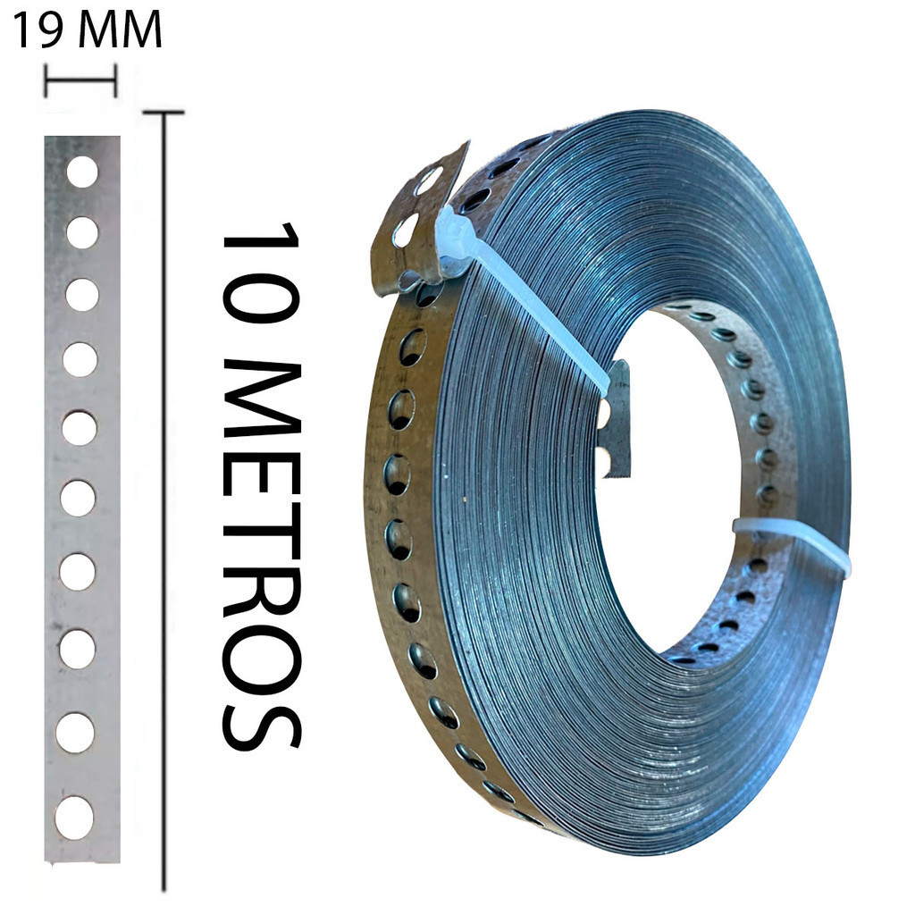 Fita Perfurada de Aço 19mm x 10 Metros Galvalume Galvanizada | Shopee ...