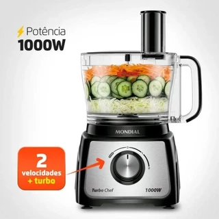 Multiprocessador Turbo Chef Mondial 7 em 1 Preto 220V em Oferta na Shopee