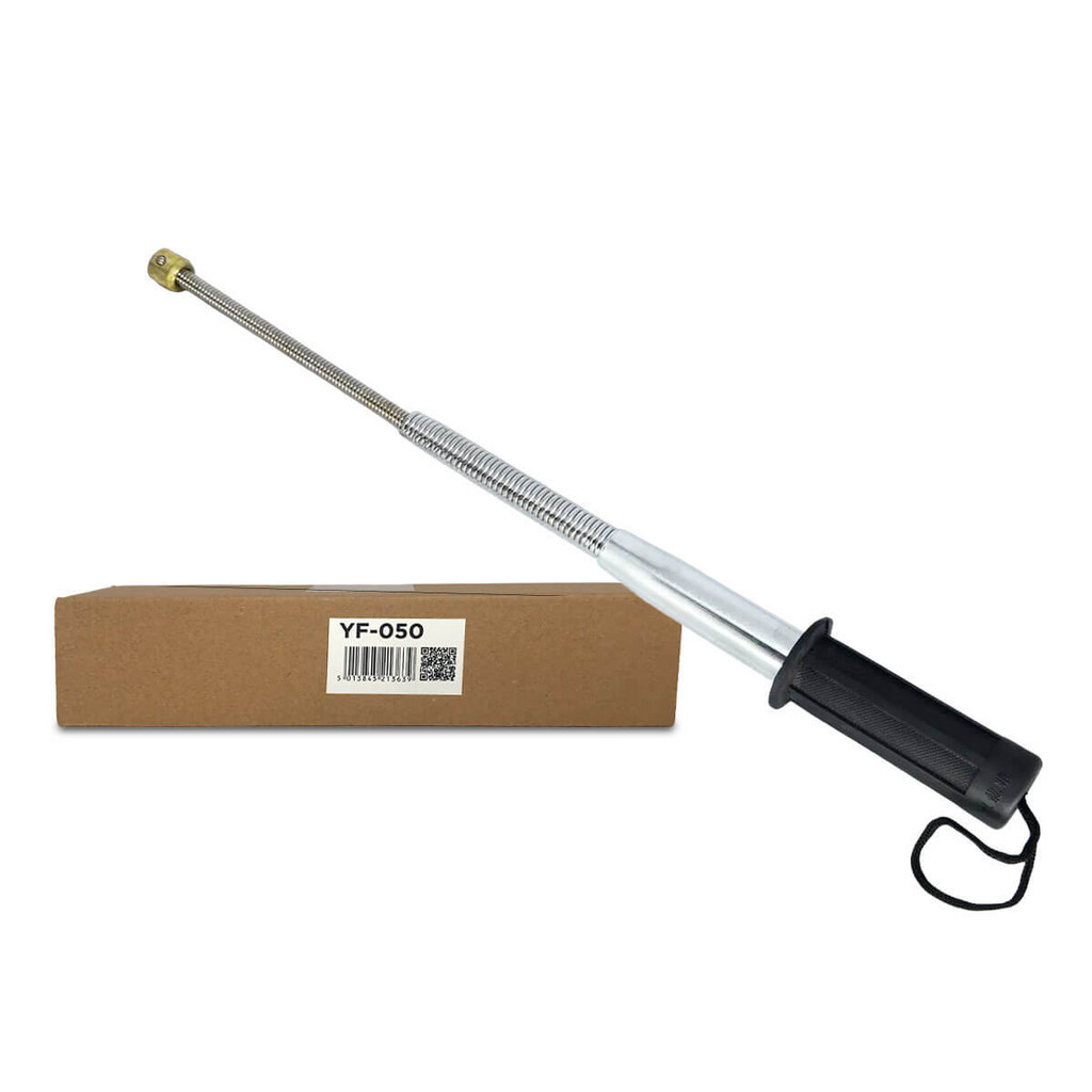 Bastao Retratil Defesa Pessoal Tonfa 47cm Aço Carbono