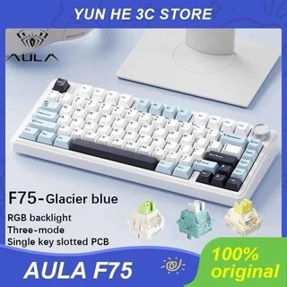 AULA F75 Teclado Mecânico Com Fio , 2.4G Sem Bluetooth , RGB , PBT , 75 % Layout , Junta De Perfil OEM , Para Jogos De PC Personalizado