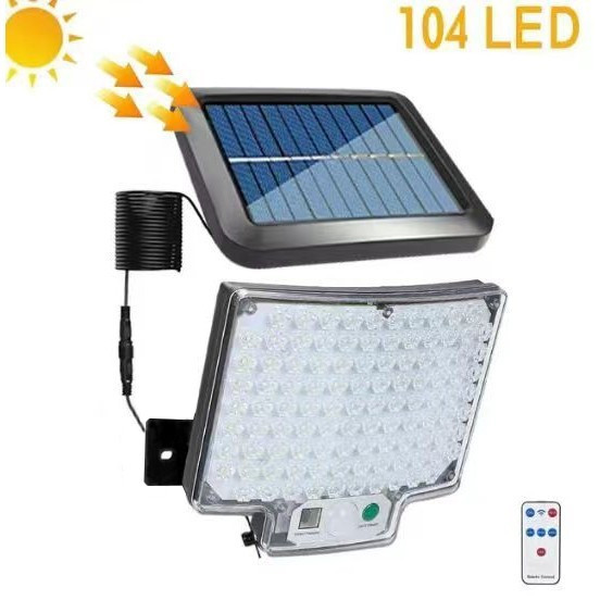 Novo 104LED Luz solar Super Brilhante De Parede Exterior Lâmpada De Movimento Dividido Tipo Energia Forte IP65 À Prova D'água 4 Modos De Trabalho