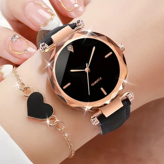 2 Relógio PCS Cinto De Lazer Pulseira Do Amor De Quartzo