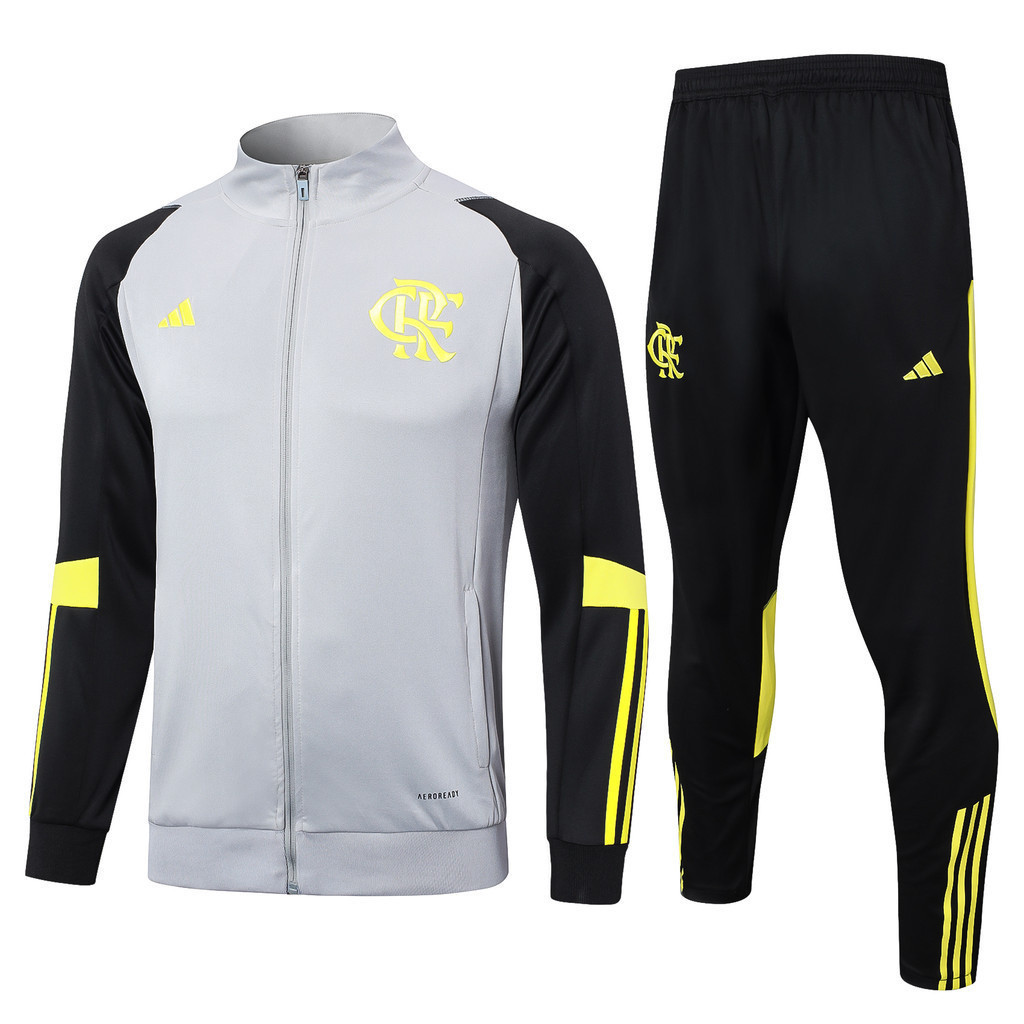 2024/25 Flamengo Fato De Treino Grey Tracksuit Jaqueta De Manga Comprida Jogging Sportswear & Calças Longas S-2XL