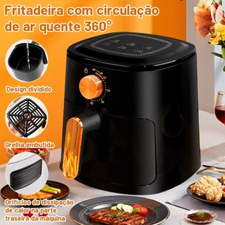 Fritadeira Elétrica sem Óleo 4L Air Fryer Com painel de receitas 110V/700w