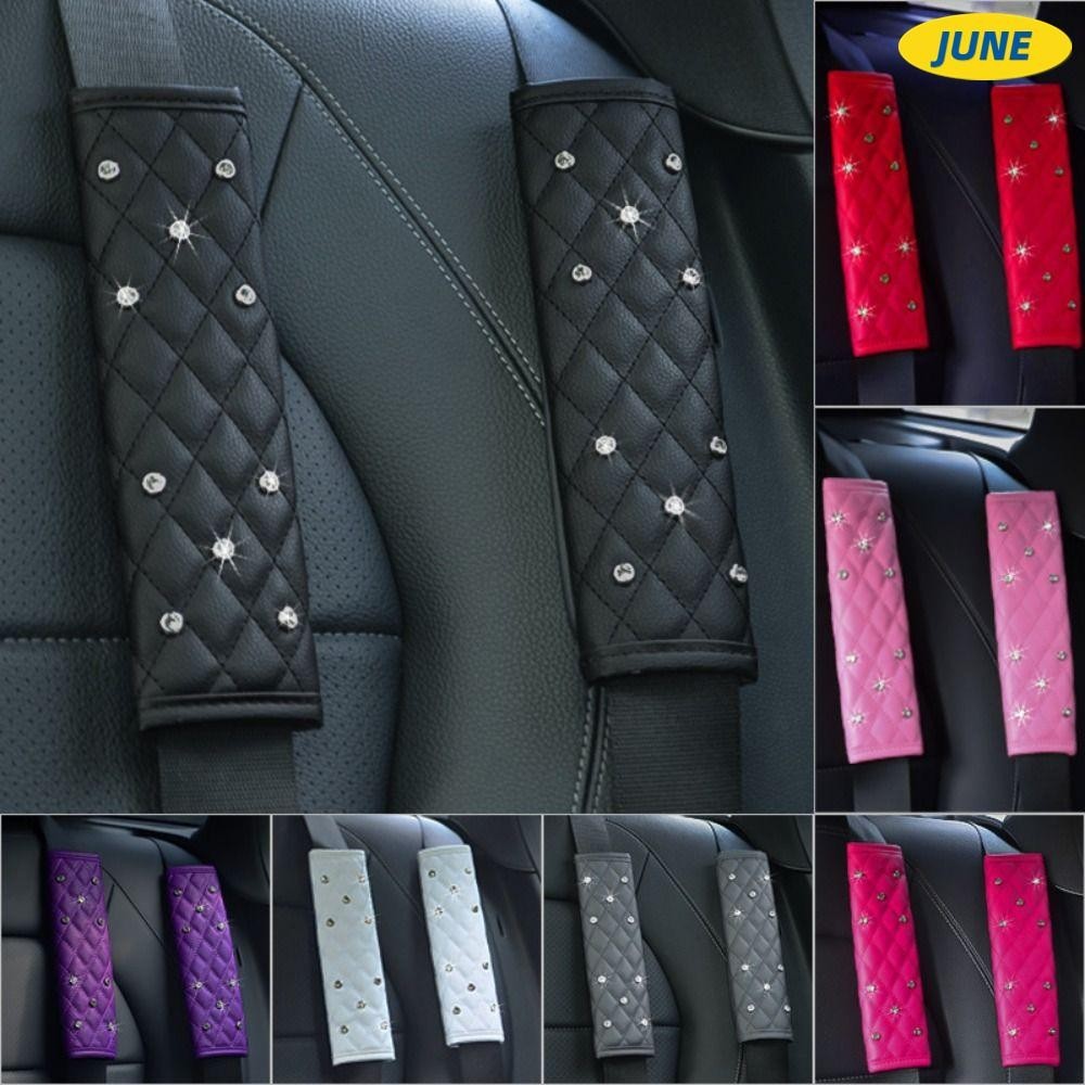 Cinto De Segurança Para Carro JUNE Almofada De Ombro , Protetor Brilhante Cobertura Do , Universal Diamond Adjustable Shoulder Guard Adultos