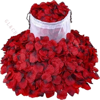 GLCHENG 100 PCS Pétalas Artificiais De Rosa De Seda Decoração Do Dia Dos Namorados Para Noite Romântica , Casamento , Evento , Festa , De Vermelha