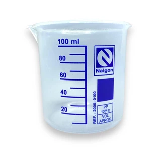 Béquer De Plástico (Polipropileno) Graduado Autoclavável 100ml - Nalgon