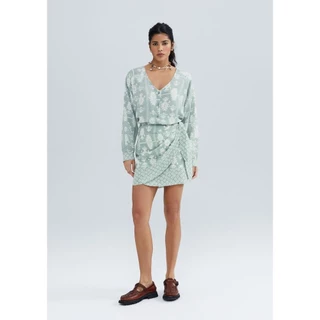 Saia Curta Pareô Estampada Em Viscolinho Hering