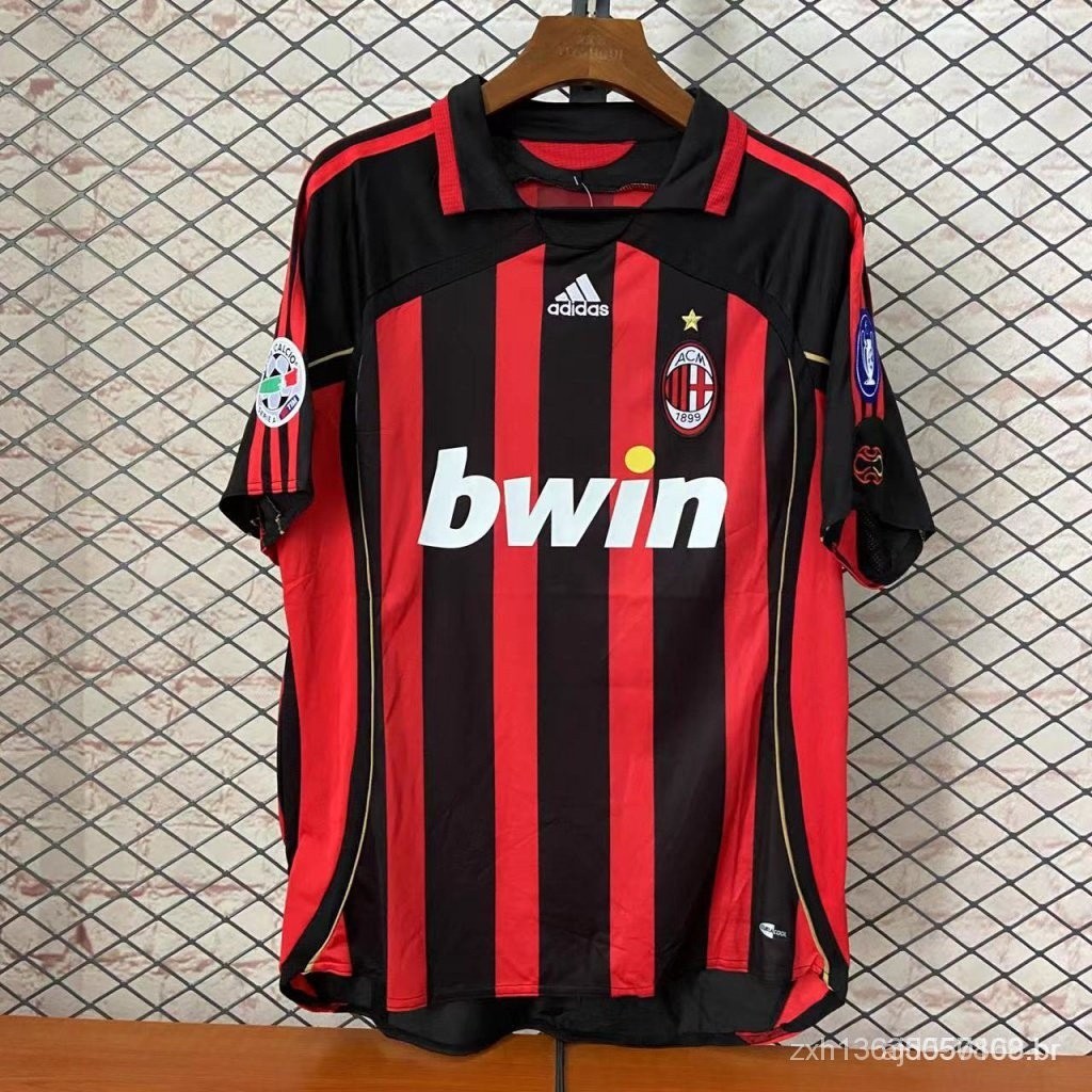 2006/07AC Milan casa camisa retro futebol uniforme QLS2