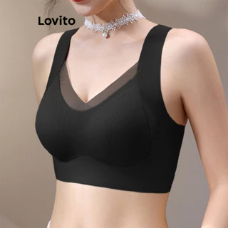 Lovito Bralette básico liso casual para mulheres LNM72202