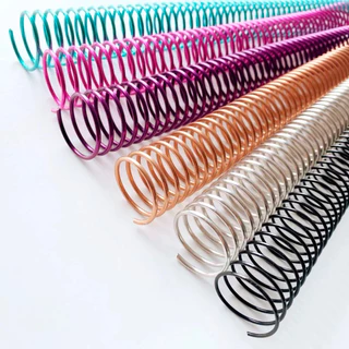 Espiral de Metal 20mm 35cm para Encadernação Passo 6mm - 5 unidades - Várias Cores