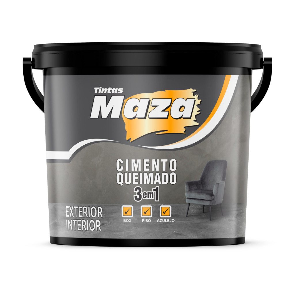 Efeito Cimento Queimado 3 Em 1 Maza 23kg Para Pisos Box Banheiro