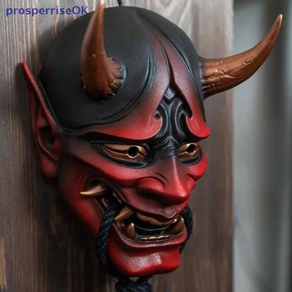 [newpros] Máscara De Terror Hannya Halloween Cosplay Acessórios De Fantasia Fantasma Festa De Carnaval Demônio Prajna Resina Adereço [pubr]