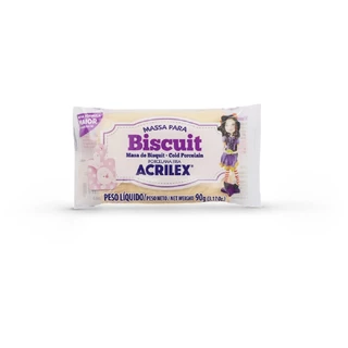 MASSA BISCUIT PORCELA FRIA BRANCA ACRILEX 500 GRAMAS